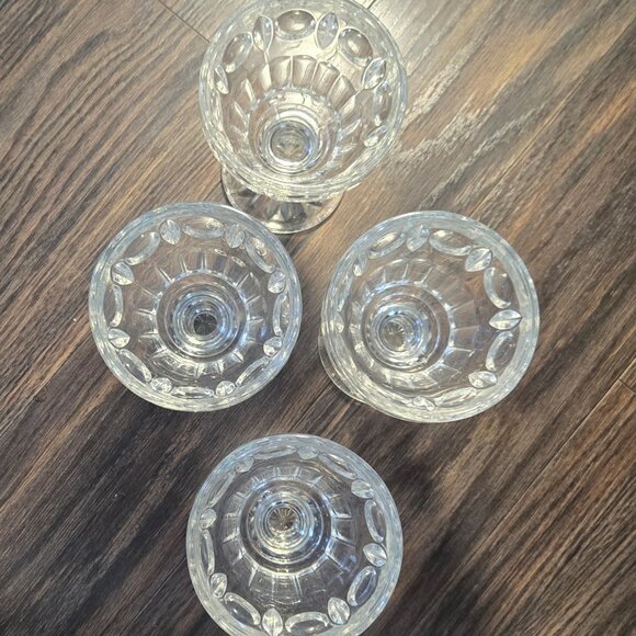 Vintage COLONY "Classique" Clear Thumbprint Water/Wine Goblets SET OF FOUR - Picture 6 of 14